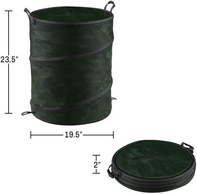 Alt view image 2 of 7 - 29.5-Gallon Pop Up Outdoor Garbage Can - Collapsible Trash Can for Parties, Yard Waste, or Laundry - Camping Accessories by Wakeman