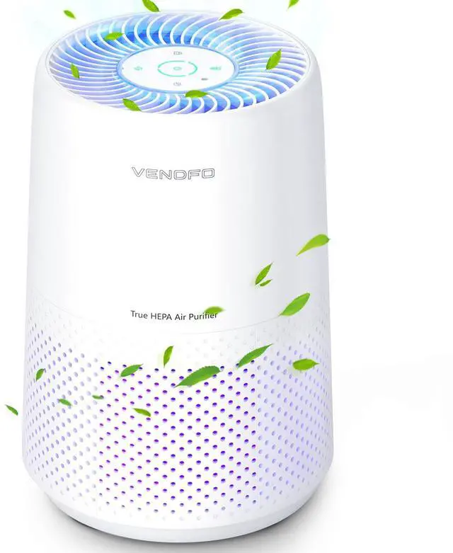 Main image of Air Purifiers for Bedroom, H13 HEPA Air Purifiers - Covers Up to 1074 ft² - 24dB Ultra-Quiet Sleep Mode, 360° Outlet Air Cleaner, Perfect for Home, Pets (White)