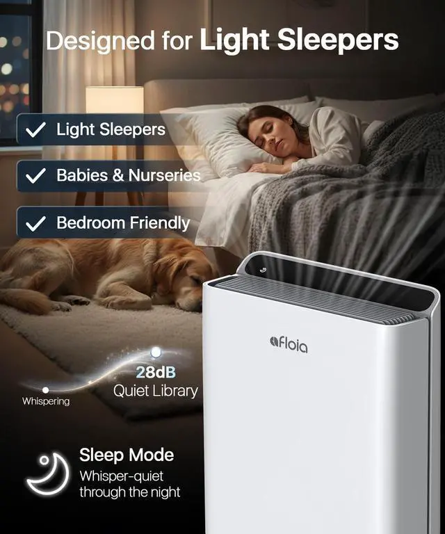 Alt view image 4 of 7 - Air Purifier for Home Large Room Bedroom Up to 2000Ft² with PM2.5 Display Air Quality Sensor&Smart Auto Mode, 3-Stage Filter Cleaner Odor Eliminator, Remove Pet Dander Pollen Allergy Dust Mold Smoke