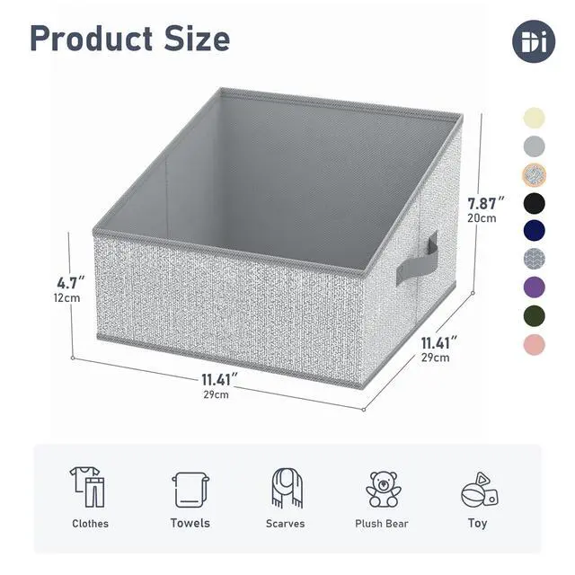 Alt view image 2 of 7 - Closet Storage Bins - Fabric Storage Baskets for Shelves, Collapsible Closet Organizers and Storage with Handles, Trapezoid Shelf Organization Storage Cubes for Purse, Toys, Books, Towel, Socks