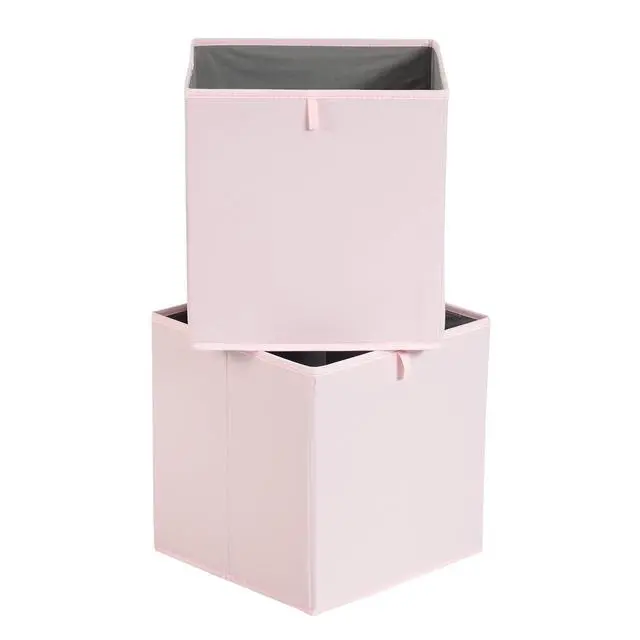 Alt view image 2 of 4 - Collapsible Cube Organizer Bins, Closet Storage Organizer Baskets for Shelves, Space-Saving, 13" x 15" x 13", Peony Pink, Pack of 6