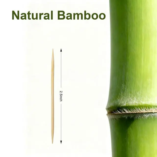 Alt view image 3 of 7 - 700 Pcs Bamboo Toothpicks, 2.5 Inch Double-Pointed Sticks for Appetizers, Fruit, Cocktails and Teeth Cleaning, Bulk Picks for Party, Kitchen and Household Use (700)