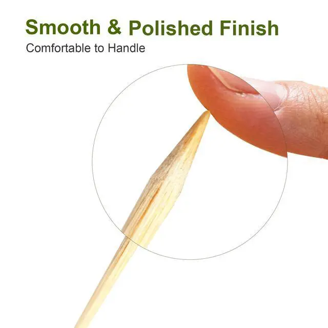 Alt view image 4 of 7 - 700 Pcs Bamboo Toothpicks, 2.5 Inch Double-Pointed Sticks for Appetizers, Fruit, Cocktails and Teeth Cleaning, Bulk Picks for Party, Kitchen and Household Use (700)