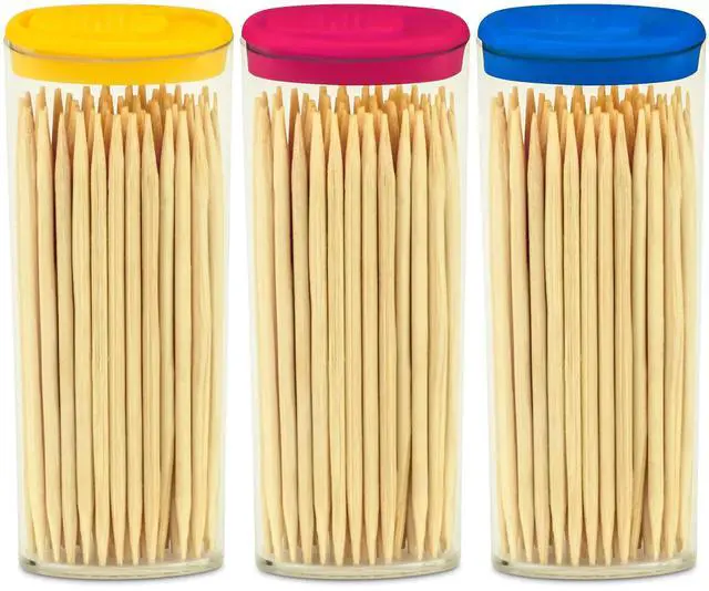 Alt view image 2 of 4 - 3 Travel Toothpick Dispensers with 150 Bamboo Picks