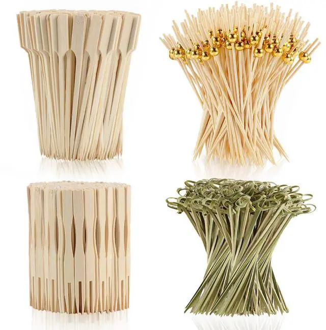 Main image of 400 Cocktail Picks Bamboo Skewers for Appetizers,Fancy Toothpicks for Appetizers 4.7"Eco-Friendly Cocktail Toothpicks for Food Sticks Party Drinks,Food Picks for Charcuterie Boards Accessories