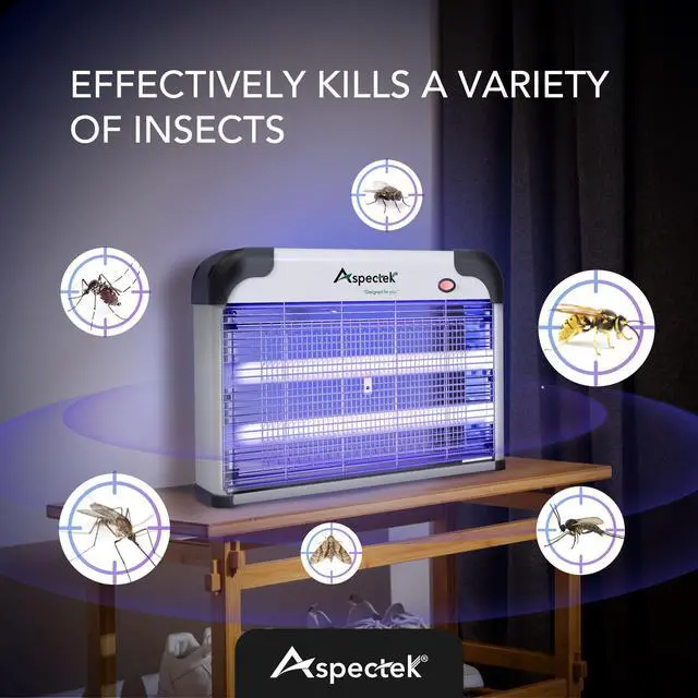 Alt view image 4 of 7 - 20W Electric Bug Zapper for Indoor Use. Effective Against Mosquitoes and Flies. 2 Extra Replacement Bulbs Included. Lightweight Design, 2800V Powerful Grid, Easy Cleaning, Washable Tray.