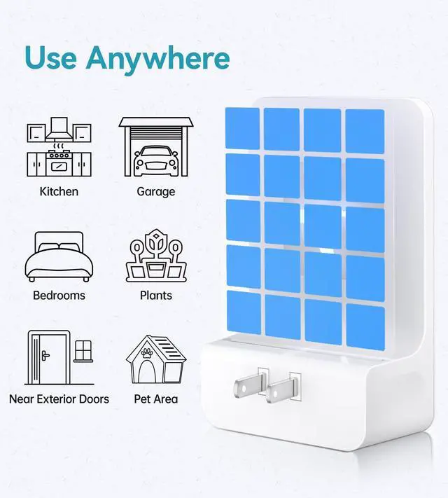 Alt view image 5 of 7 - Advanced Double-Sided Indoor Fly Trap for Home, Plug-in Ultra 5-Way UV Light Bug Catcher, Fly & Gnat Killer for House Flies, Gnats, Mosquitoes, Moths, Fruit Fly Traps for Indoors, 2 Traps 8 Refills