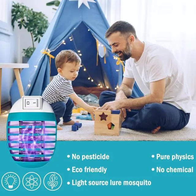Alt view image 5 of 7 - 2 Pack Plug in Bug Zapper Indoor Flying Insect Trap, Electronic Mosquito Zapper Gnat Traps with LED Light for Patio, Bedroom, Kitchen, Office