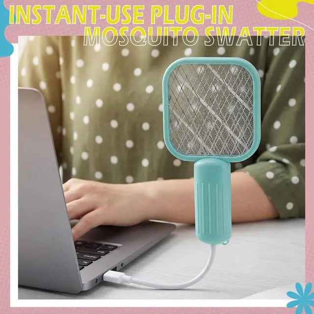 Alt view image 4 of 7 - 4 Pack Mini Electric Mosquito Swatter Plug-and-Play USB Mosquito Attracting Lamp Portable Electric Bug Zapper Safety Net Mosquitoes Zapper Fly Swatter for Indoor Outdoor Camping (Cute Colors)