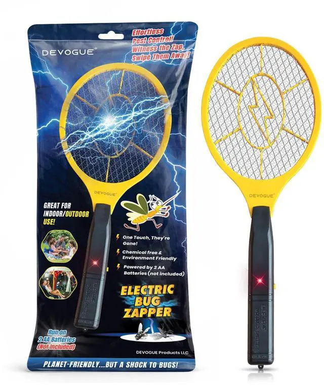 Main image of Electric Fly Swatter Battery Operated Bug Zapper Racket, Mosquito & Insect Killer, Handheld Pest Control, Indoor & Outdoor Use