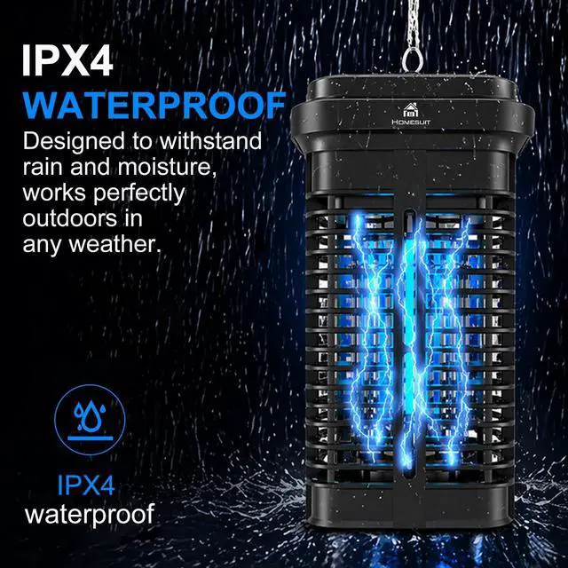Alt view image 5 of 7 - Bug Zapper Outdoor 20W, High Powered 4000V Electric Mosquito Zapper with Switch, Waterproof Bug Zappers, Electronic Mosquito Killer, Mosquito Trap for Home Backyard Patio
