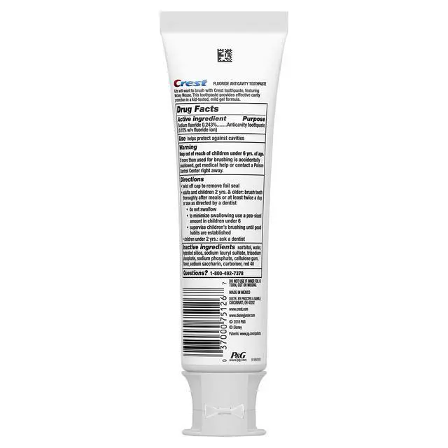 Alt view image 3 of 7 - Kid's Cavity Protection Toothpaste Featuring Disney Junior Mickey Mouse, Strawberry, Ages 3 plus, 4.2 Ounce (Pack of 6)