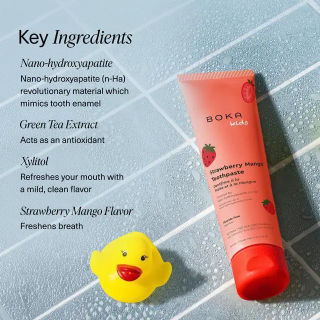 Alt view image 5 of 7 - Fluoride Free Toothpaste Nano Hydroxyapatite Toothpaste - Strawberry Mango Flavor, 4 oz 1Pk