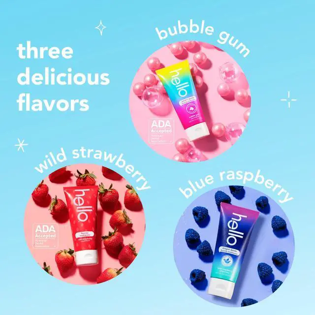 Alt view image 4 of 7 - Kids Fluoride Toothpaste Variety Pack, Includes a Strawberry Toothpaste, Unicorn Bubble Gum Toothpaste, and Blue Raspberry Toothpaste, Safe for Ages 2 and Up, 3 Pack, 4.2 Oz Each