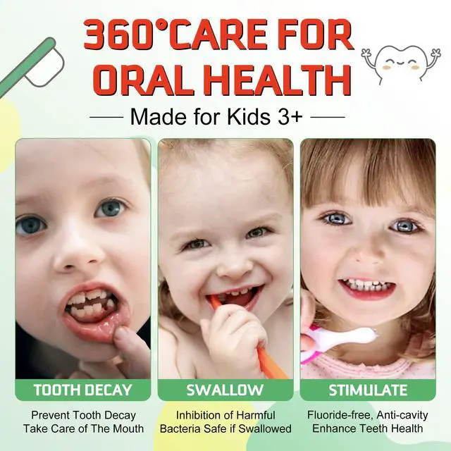 Alt view image 3 of 7 - Foam Toothpaste Kids, Kids Mouthwash with Fruit Flavor - Toddler Toothpaste Age for Children, 360ºCare Natural Anti-Cavity Formulas with Fluoride for Electric & U-Shape Toothbrushes