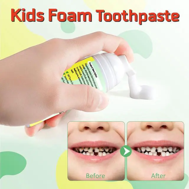 Alt view image 6 of 7 - Foam Toothpaste Kids, Toddler Toothpaste with Low Fluoride, Kids Toothpaste for U Shaped & Electric Toothbrush, Foam Toothpaste for Children Ages 3 Plus (2PCS, Watermelon+Blueberry)