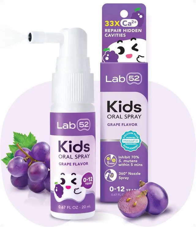Main image of Kids Oral Spray, Toddler Toothpaste Helper for Cavity Repair and Fresh Breath, Children Anticavity with Fluoride Free for Newborn to Preschoolers, Xylitol Grape Flavor
