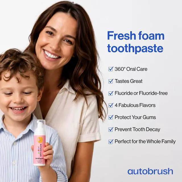 Alt view image 4 of 6 - Fluoride Foaming Toothpaste for Kids, Bubblegum Flavor, Whitening & Deep Cleaning, Travel Friendly, Anti-Cavity (Pack of 1)