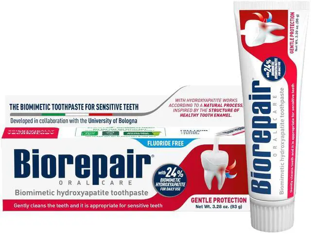 Main image of Gentle Protection- 24% Hydroxyapatite Toothpaste for Sensitive Teeth, Daily Use, Fluoride Free Toothpaste, Helps Prevents Plaque Build-Up & Freshens Breath, Oral Care, 3.28 Oz, Made in Italy