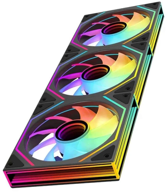 Main image of Prism6 MAX X3 120mm ARGB PC Case Fan - 3-Sided Infinite Mirror & Axis Infinite Mirror Light Effect800-1850±10% RPM 120mm PWM Case Fan for PC Case(Triple Pack Black)