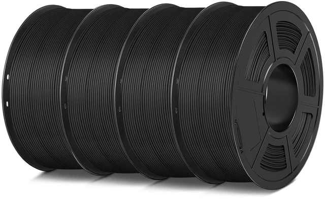 Main image of SUNLU 4KG Bundle PLA Matte 1.75mm, Matte Surface 3D Printer Filament | Frosted Matte Finish Hides Layer Lines, 4 Pack 1kg Spool (2.2lbs) Reusable Spool, Fit Most FDM Printer (Matte Black*4)