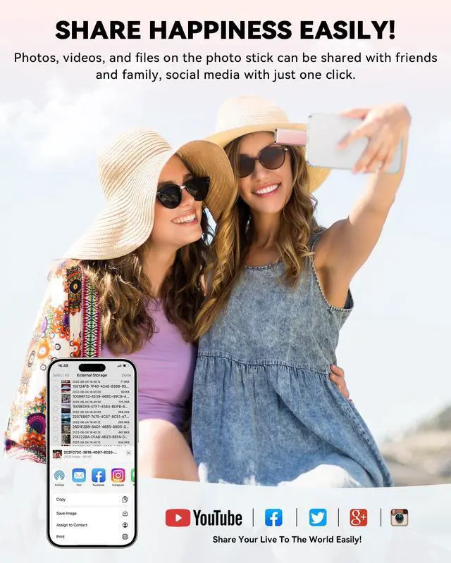 Alt view image 5 of 7 - MFi Certified 256GB Flash Drive for iPhone iPad, Photo Stick for External Memory Storage, Easily Back Up and Save Photos Videos, USB Memory Stick Thumb Drive for iPhone/iPad/Android/PC(Rose Pink)