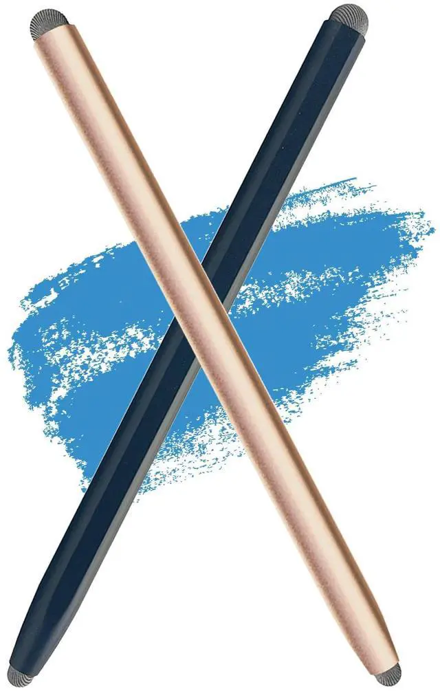 Main image of 2-in-1 Stylus Pen for Touchscreen with Magnetic, 2PCS Tablet Pencil for Nintendo Switch 2/Apple iPad/Air/Mini/Pro/iPhone/Android/Huawei/Samsung/Galaxy All Touch Screen Devices (Black/Gold)