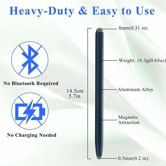 Alt view image 2 of 7 - 2-in-1 Stylus Pen for Touchscreen with Magnetic, 2PCS Tablet Pencil for Nintendo Switch 2/Apple iPad/Air/Mini/Pro/iPhone/Android/Huawei/Samsung/Galaxy All Touch Screen Devices (Black/Gold)