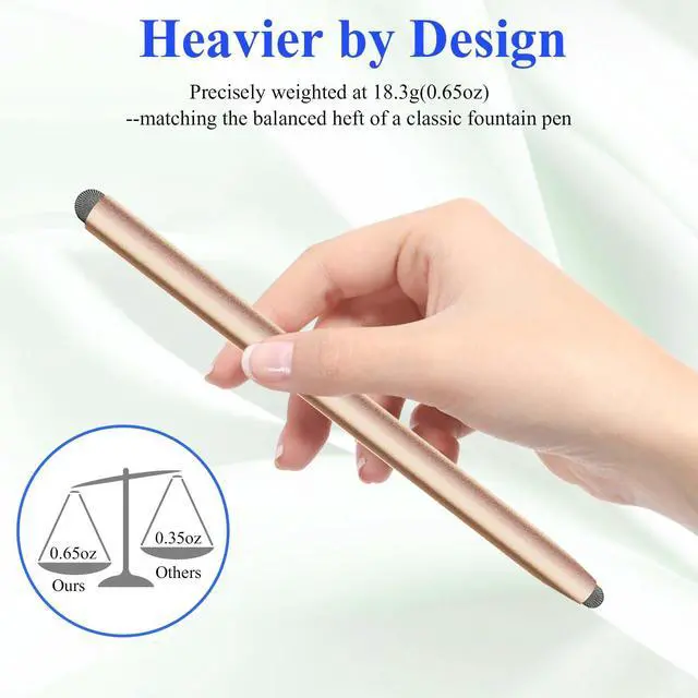 Alt view image 3 of 7 - 2-in-1 Stylus Pen for Touchscreen with Magnetic, 2PCS Tablet Pencil for Nintendo Switch 2/Apple iPad/Air/Mini/Pro/iPhone/Android/Huawei/Samsung/Galaxy All Touch Screen Devices (Black/Gold)