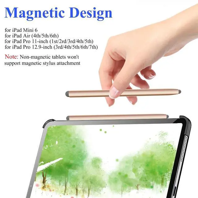 Alt view image 4 of 7 - 2-in-1 Stylus Pen for Touchscreen with Magnetic, 2PCS Tablet Pencil for Nintendo Switch 2/Apple iPad/Air/Mini/Pro/iPhone/Android/Huawei/Samsung/Galaxy All Touch Screen Devices (Black/Gold)