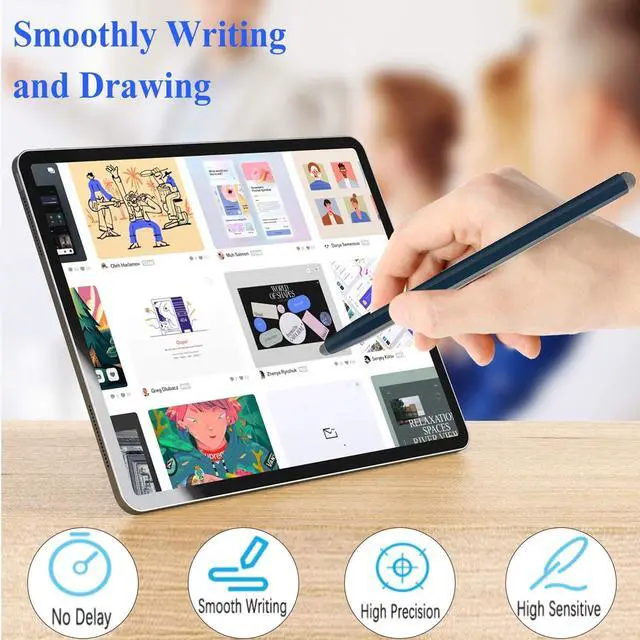 Alt view image 7 of 7 - 2-in-1 Stylus Pen for Touchscreen with Magnetic, 2PCS Tablet Pencil for Nintendo Switch 2/Apple iPad/Air/Mini/Pro/iPhone/Android/Huawei/Samsung/Galaxy All Touch Screen Devices (Black/Gold)