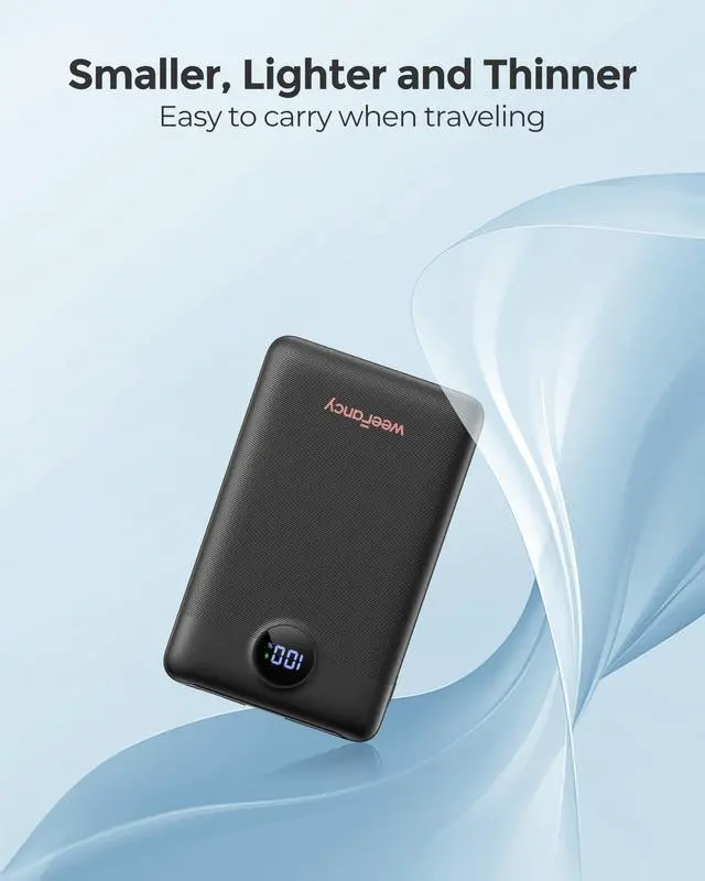 Alt view image 5 of 7 - ViewSonic Mini Portable Charger with Built-in Cables10000mAh 22.5W Fast Charging Power Bank,Smaller USB-C Battery Pack for iPhone,Samsung,Android,Flight&Travel-Friendly,TSA-Compliant