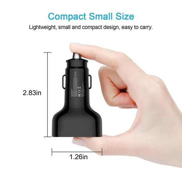 Alt view image 7 of 7 - Multi 4 Ports Fast Car Charger Adapter 12V Auto Vehicle Plug - USB C & USB A Quick Charging - Cigarette Lighter Cell Phone Automobile Charger for iPhone 17 Pro Max Air 16e 16 15 14 13 12, Samsung S26