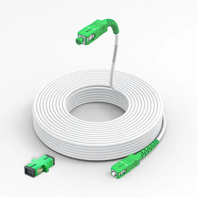 Alt view image 7 of 7 - Simplex SC/APC to SC/APC Fiber Optic Internet CableSingle Mode Armored Fiber Optical Patch Cord9/125um OS1/OS2 Compatible Att Fiber Cable LSZH White (2m/6ft)