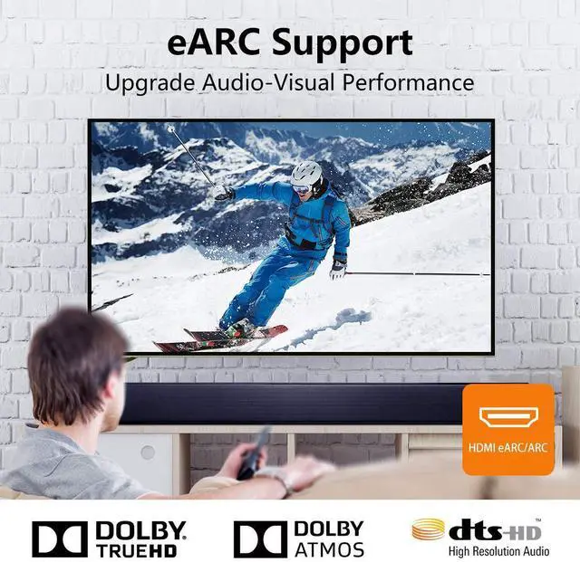Alt view image 5 of 7 - 8K Fiber HDMI Cable 50ft, Fiber Optic HDMI 2.1 Cable 8K@60Hz,4K@120Hz 48Gbps, Dynamic HDR, eARC Compatible with RTX 3080/3090 Xbox Series X PS5 Denon AV Receiver LG Samsung Sony TV