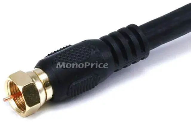 Alt view image 2 of 2 - RG6 Quad Shield CL2 Coaxial Cable with F Type Connector, 100ft, Black