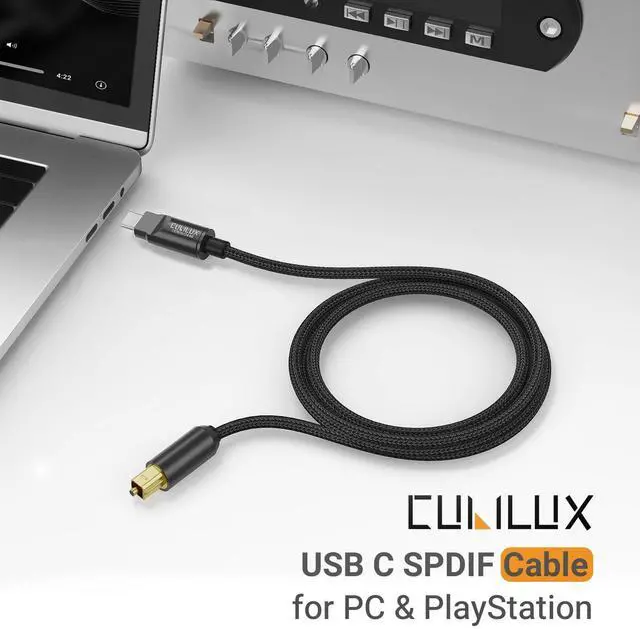 Alt view image 2 of 6 - USB C to TOSLINK Optical Audio Cable, Unidirectional Type C to SPDIF Digital Aux Cord, S/PDIF Transmitter for Computer/Laptop/PC MacBook(5.1 Surround Sound) and PS5(Stereo), 6.6 FT