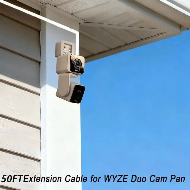 Alt view image 7 of 7 - 50ft/15m Charging Cable for WYZE Duo Cam Pan,WYZE Cam Pan v4,eufy SoloCam S340/S220, C210,eufyCam 3/S330, 3C/S300,Flat Type C Cable,USB C Extension Cord for Continuous Your Camera Power Supply