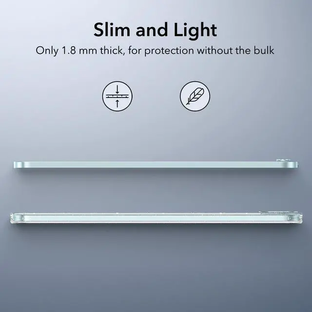 Alt view image 3 of 7 - for iPad Air 11 Inch Case M4/M3/M2 (2026/2025/2024), iPad Air 5th/4th Gen(2022/2020), Slim&Light, Yellowing Resistant, Transparent Back Cover, Supports Pencil Pro/USB-C, Zero Series, Clear Shimmer