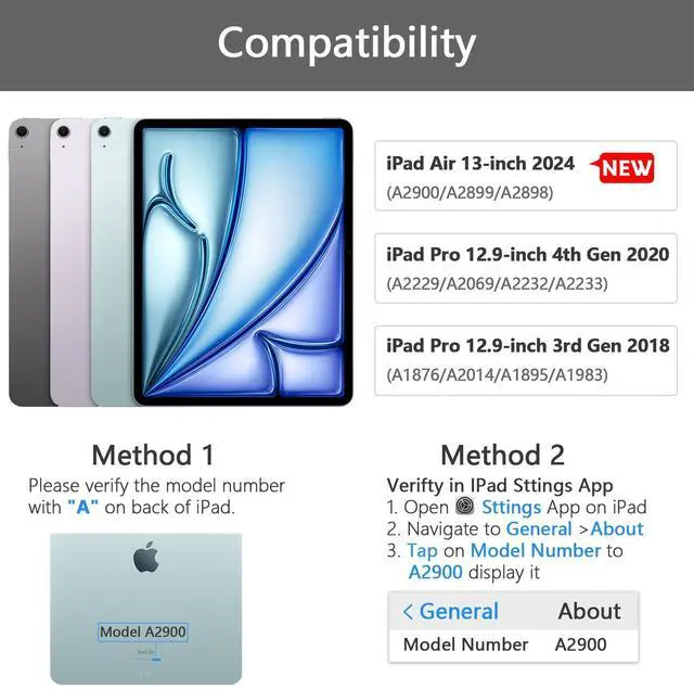 Alt view image 3 of 7 - Touch for iPad Keyboard Case Air 13 (M3 2025 / M2 2024) &12.9 iPad Pro (6th,5th,4th, 3rd Gen),360° Rotatable Protective Cover Multi-Touch Trackpad Keyboard Case with Pencil Holder - Grey