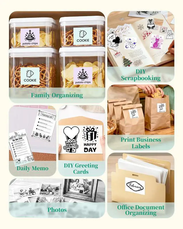 Alt view image 6 of 7 - Mini Sticker Printer - T02 Thermal Printer Portable Label Maker Bluetooth Photo Printer Print Pods Inkless Sticker Maker for Kids Sticker Box, Smart AI APP, for Study Note, Journal, DIY, Gift