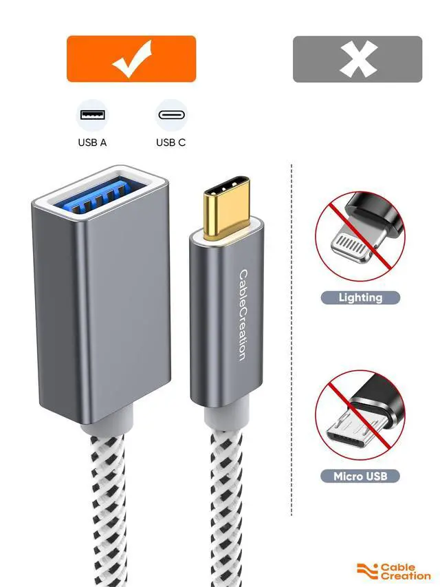 Alt view image 5 of 7 - USB to USB C Adapter 0.5FT/0.15m, USB C OTG Cable,Type C to USB A Female Connector for MacBook Pro Air, iPad mini/Pro, XPS, Galaxy S22 Ultra, iPhone 16, Surface Go
