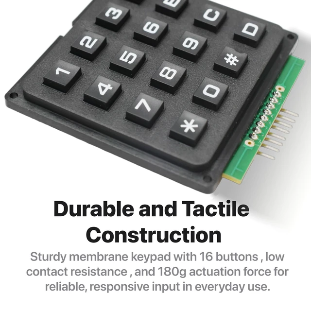 Alt view image 4 of 7 - 2-Pack 4x4 Matrix Keypad with I2C Adapter for C++ | ESP32-S3 and for Raspberry Pi; each unit runs on just SDA and SCL instead of 8 GPIO pins; 3.3V/5V, headers pre-soldered