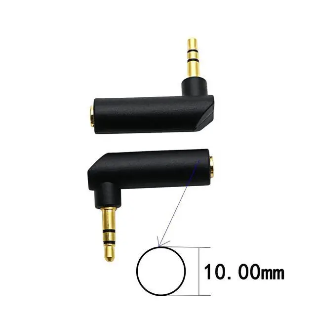 Alt view image 5 of 5 - 3.5mm Angle Male to Female Audio Adapter, 90 Degree Right Angle Gold-Plated TRS Stereo Jack Plug AUX Connector Compatible with Headset, Tablets, MP3 Players, Speakers(2 Pack)