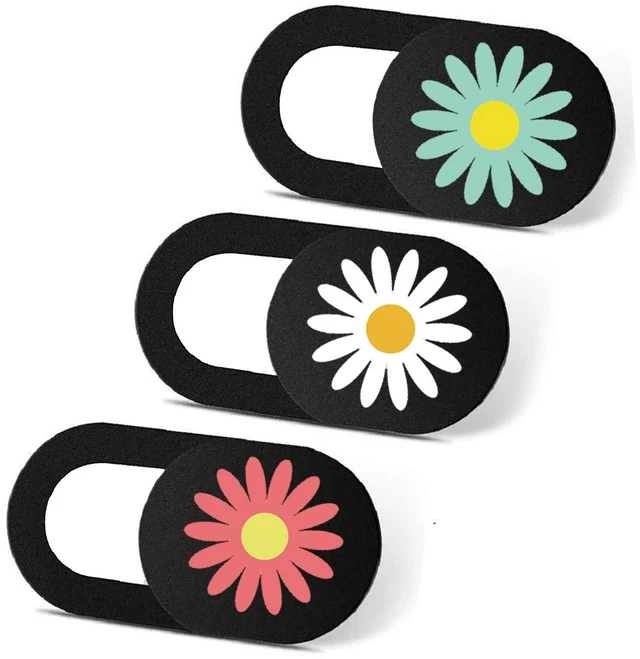 Main image of Webcam Cover Slide Ultra Thin Laptop Camera Privacy Protect Daisy | 3 Pcs Cute Daisy, Ultra thin camera cover fit for Cell phone desktop tablet PC, front camera blocks webcam to protect privacy