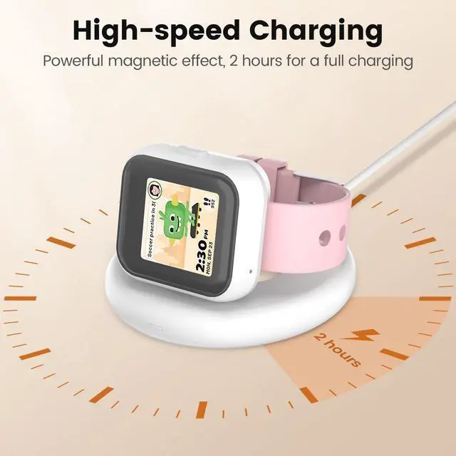 Alt view image 5 of 7 - Charging Stand Compatible with SyncUP Kids Watch 1, Portable & Foldable Magnetic Charger with 3.3 Feet Charging Cord for T-Mobile Sync UP Kids Watch 1 (White for SyncUP Watch 1)