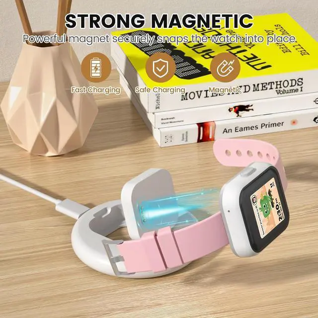 Alt view image 4 of 7 - Charging Stand Compatible with SyncUP Kids Watch 1, Portable & Foldable Magnetic Charger with 3.3 Feet Charging Cord for T-Mobile Sync UP Kids Watch 1 (White for SyncUP Watch 1)