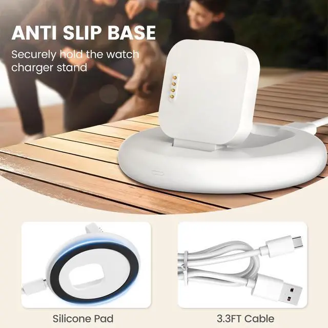 Alt view image 6 of 7 - Charging Stand Compatible with SyncUP Kids Watch 1, Portable & Foldable Magnetic Charger with 3.3 Feet Charging Cord for T-Mobile Sync UP Kids Watch 1 (White for SyncUP Watch 1)