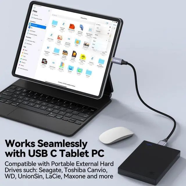 Alt view image 5 of 7 - USB C to Micro B 3.0 Cable 6ft, 10Gbps External Hard Drive Micro-B to Type C Cord Data Transfer Replacement for Seagate Toshiba WD My Passport LaCie, Brother Scanner, Laptop, MacBook Pro/Air, Tablet
