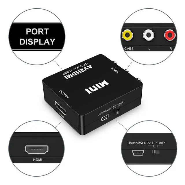 Alt view image 5 of 6 - HDMI to RCA, HDMI to AV Converter 1080p 3RCA CVBs Composite Video Audio Converter Adapter Supporting PAL/NTSC for TV Stick, Roku, Chromecast, PC, Laptop, Xbox, HDTV, PS3 STBBlue-Ray DVD Player